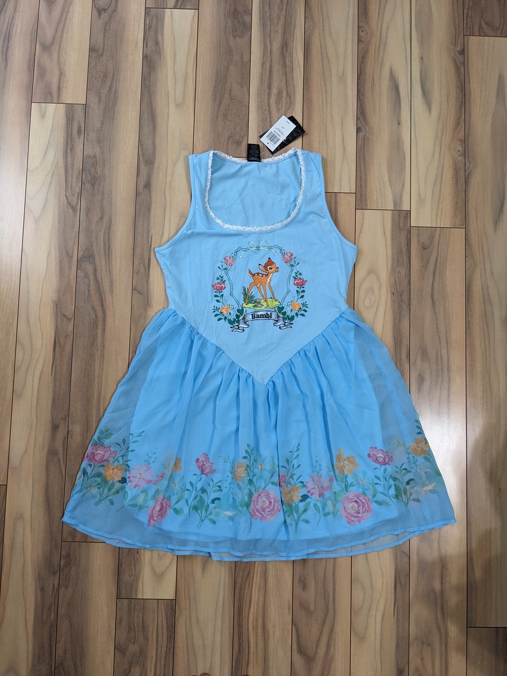 NWT! Disney Bambi Flower Lace Dress In Light Blue Size L - READ
